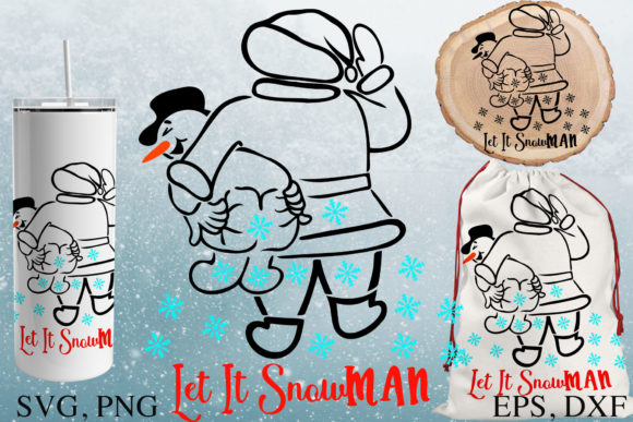 Christmas Snowman SVG Let It SnowMan Graphics for Crafts