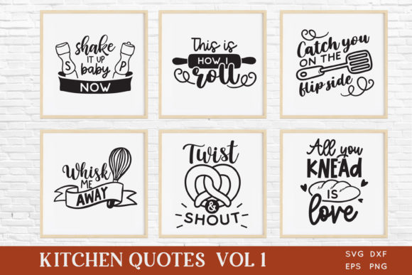 Funny Kitchen Quotes Graphics for Crafts