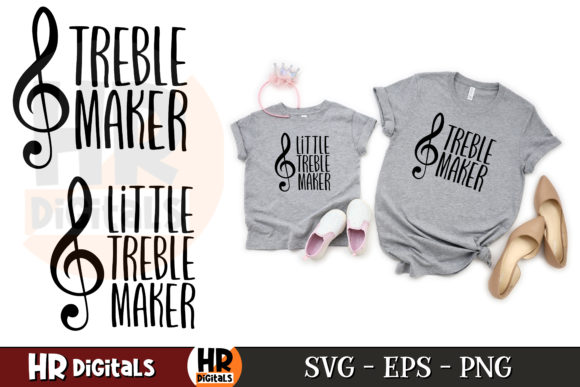 Little Treble Maker Matching Mom and Kid Graphics for Crafts