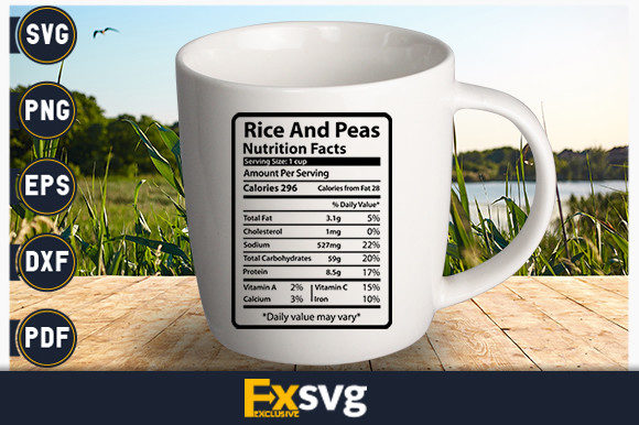 Rice And Peas Nutrition Facts Graphics For Crafts