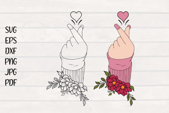 Snapping Heart, Floral Snapping Graphics for Crafts
