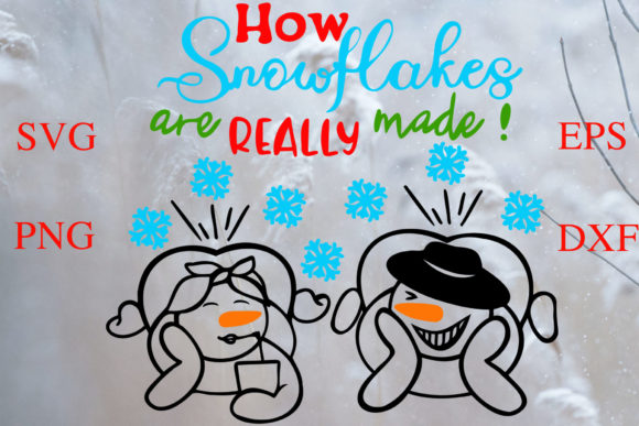 Snowman Couple SVG Snowflakes Business Graphics for Crafts